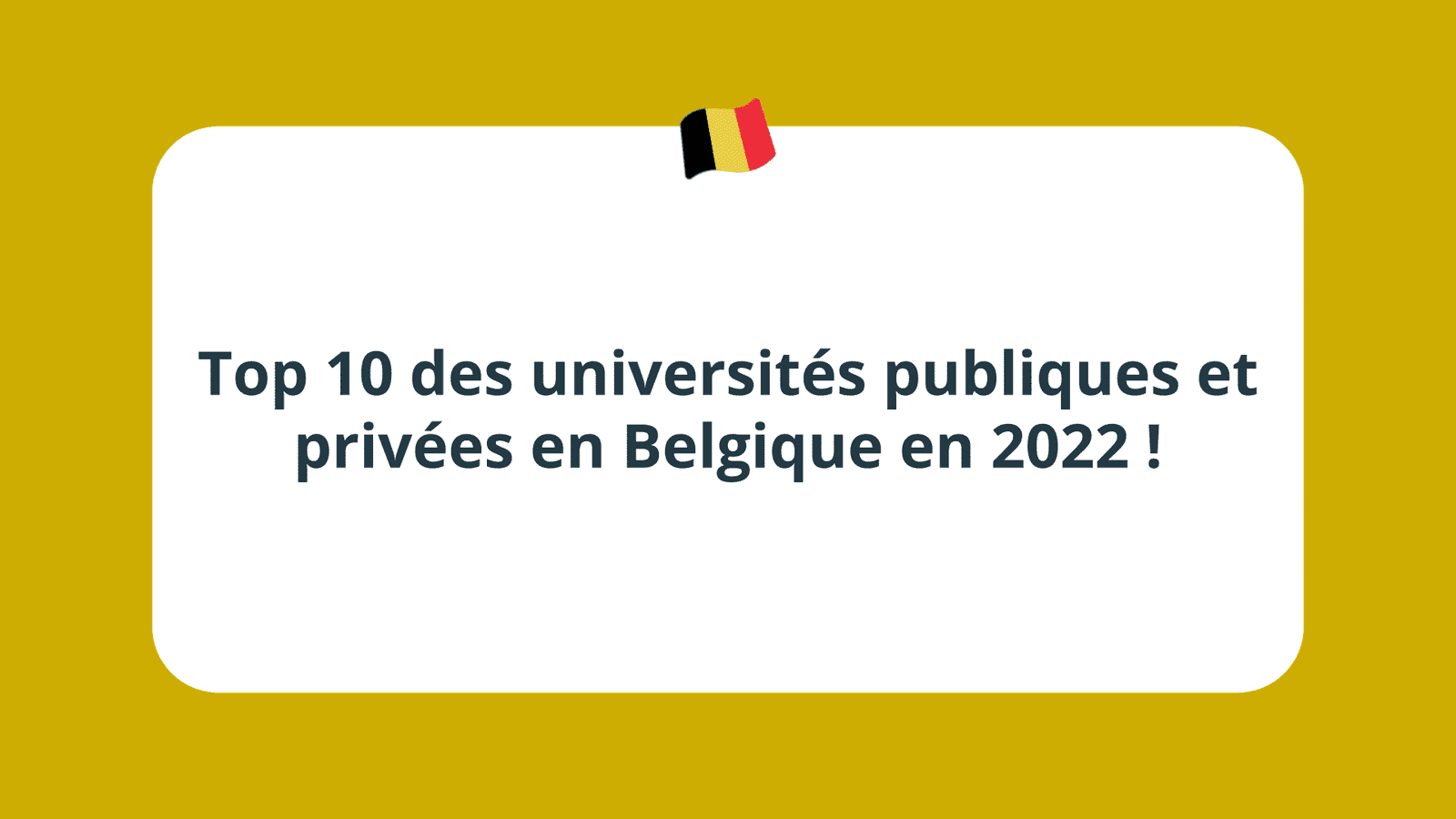 universités publiques et privées en Belgique
