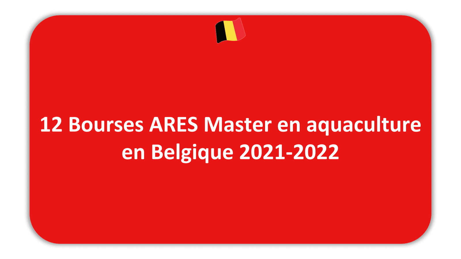 12 Bourses ARES Master en aquaculture