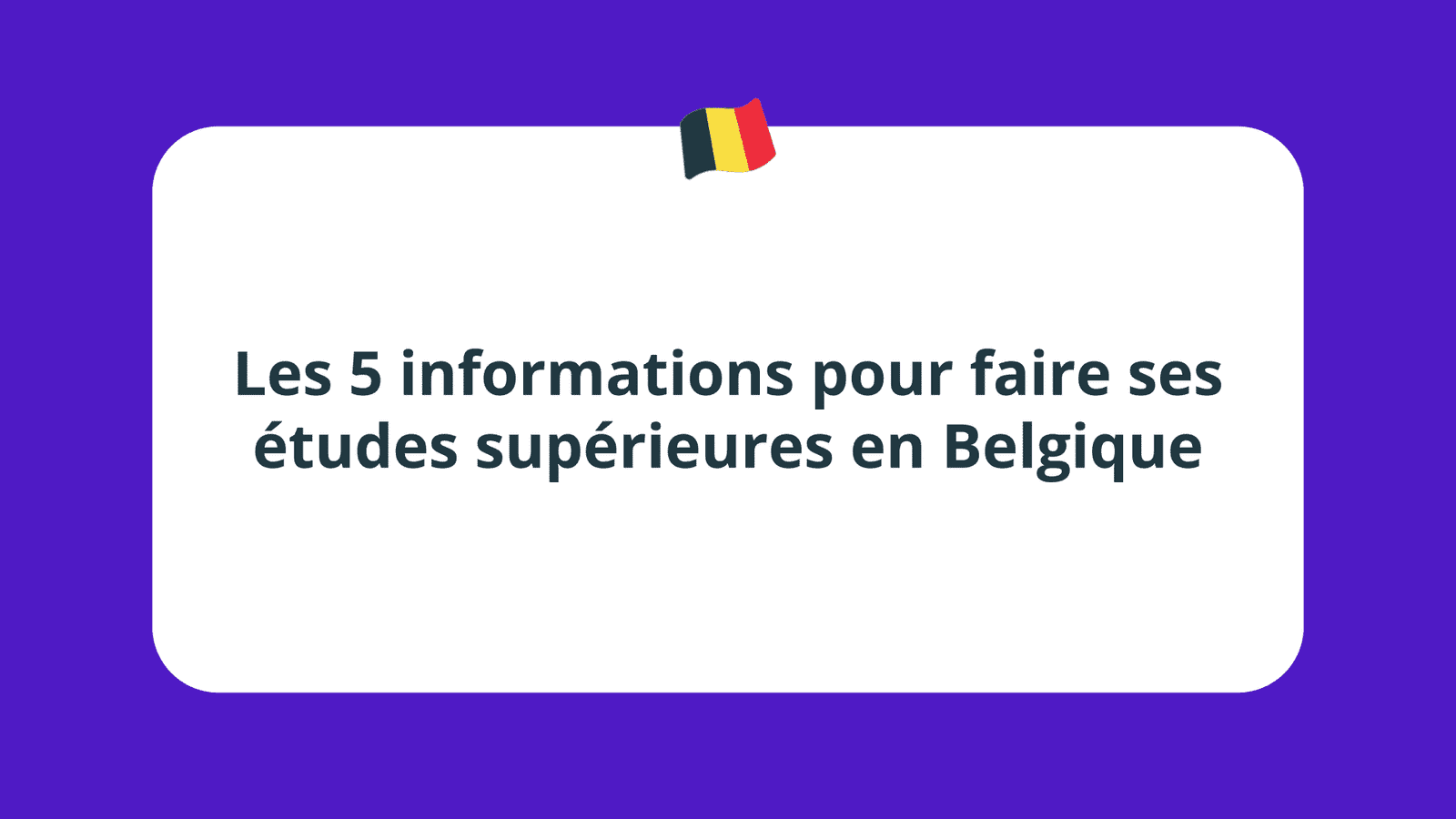 études supérieures en Belgique