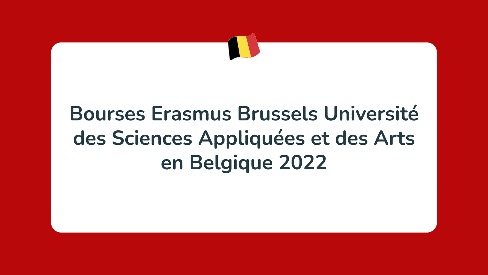 Bourses Erasmus Brussels Université des Sciences Appliquées et des Arts