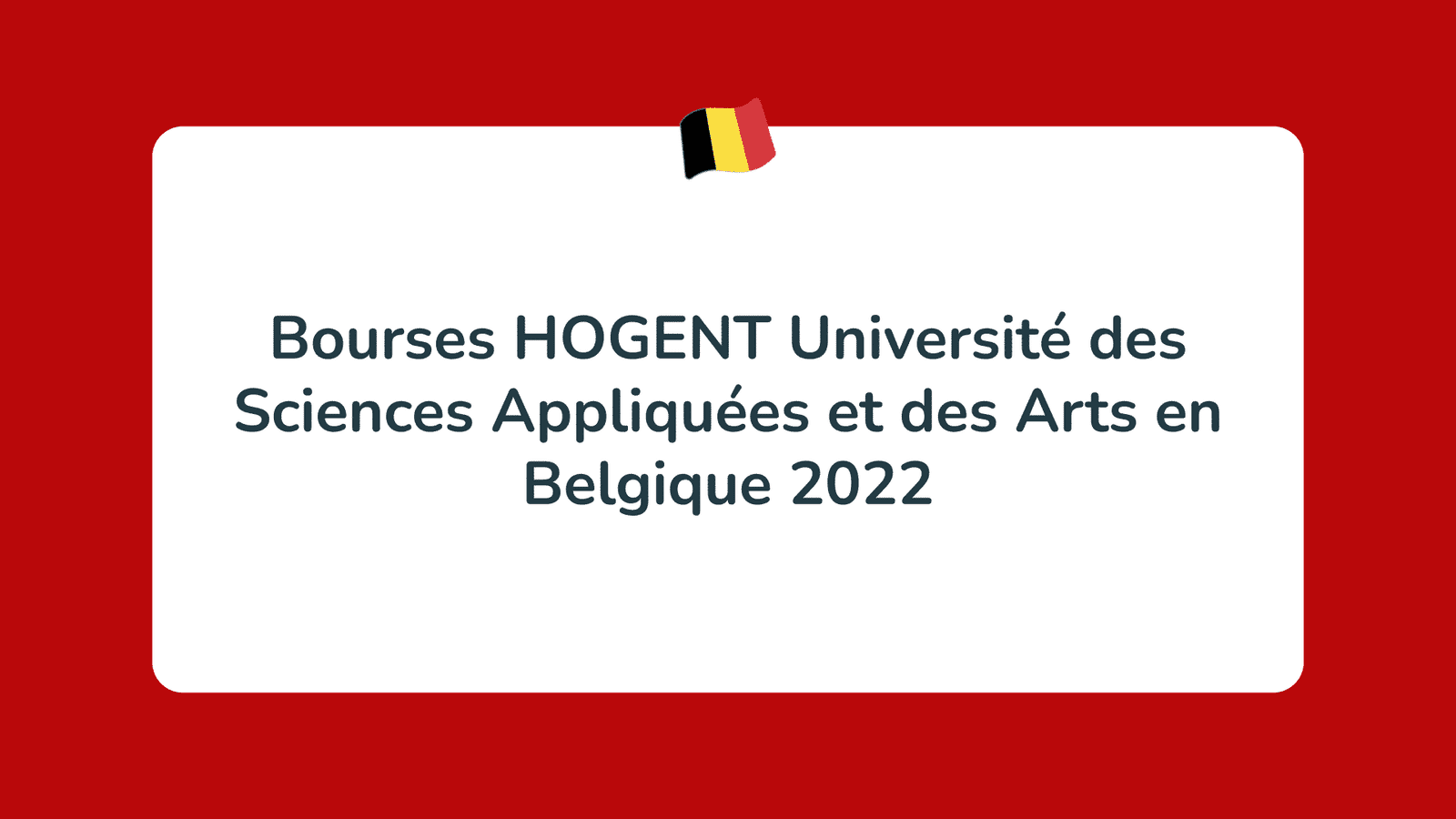 Bourses HOGENT Université des Sciences Appliquées et des Arts